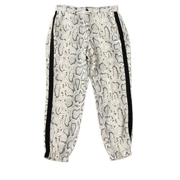 Pam & Gela Snake Print Jogger Pants Cropped Size Medium - Picture 5 of 5
